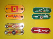 ELENCO Snap Circuits Replacement Part: Lot of 7 WC, S1, S2, D1, L1, RP  R1