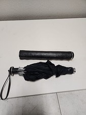 Vintage Knirps Black Compact Umbrella with Original Case 21in. Tall BH