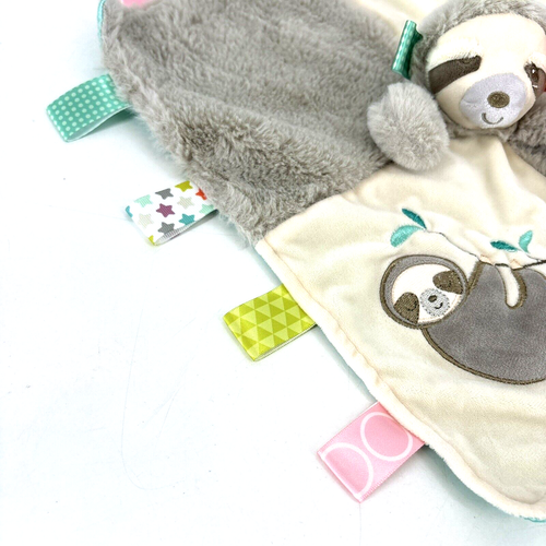 Mary Meyer Taggies Sensory Lovey Security Blanket Molasses Sloth Satin Back - Picture 6 of 10