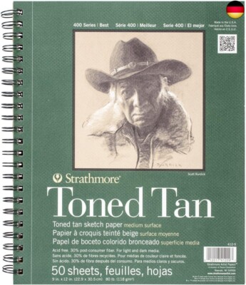 STRATHMORE Toned Tan Sketch, 400er Serie, hellbraunes, recyceltes
