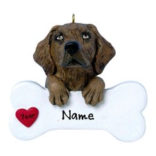 Chocolate Labrador Retriever Personalized Christmas Dog Ornament