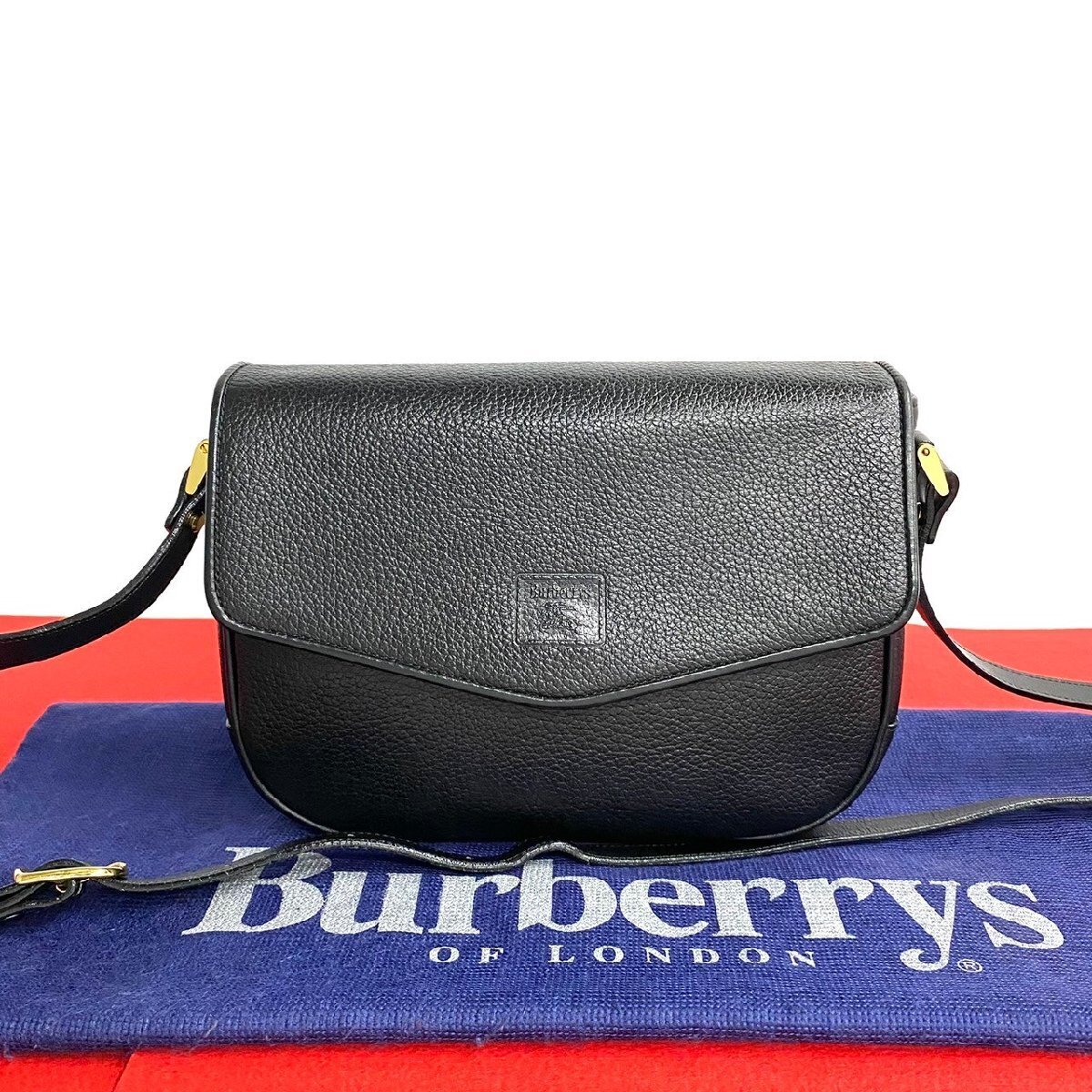 Extreme Beauty Rare BURBERRY Vintage Nova Check Leather Leather Shoulder Bag