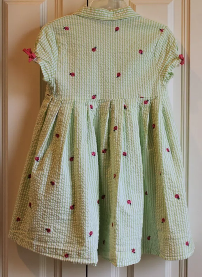 Lote de vestidos y pantalones cortos Ladybug a rayas verdes talla 4T Hartstrings para niñas Foto 4 de 4