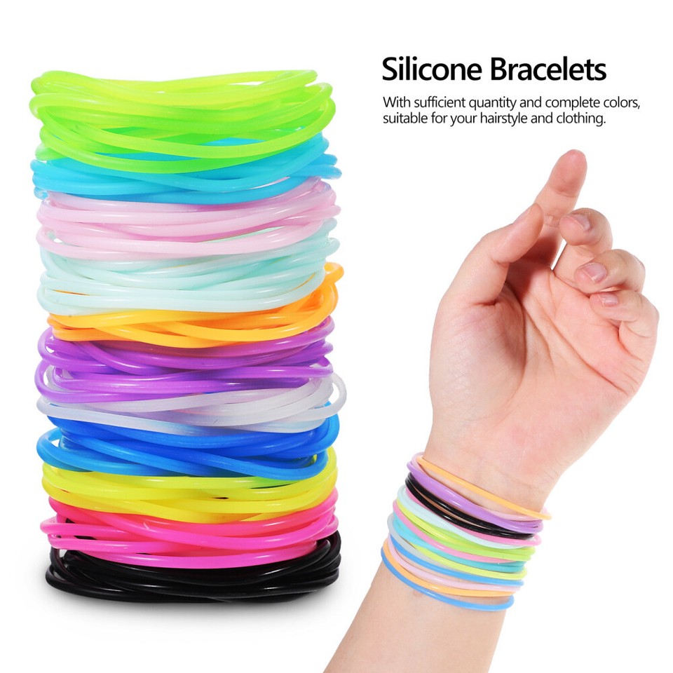 GOOHOCHY Bracelets En Silicone Noir 10 PièCes Bracelet ÉLastique