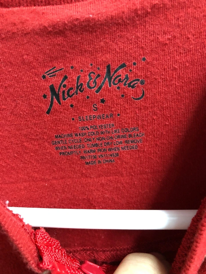 Nick And Nora Cremallera Pijama Calcetín para Dormir Mono Invierno Antigüedades Adulto PEQUEÑO Foto 4 de 4