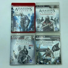 Lot Of 4 Assassin's Creed Video Games PS3  Revelations Brotherhood Black Flag