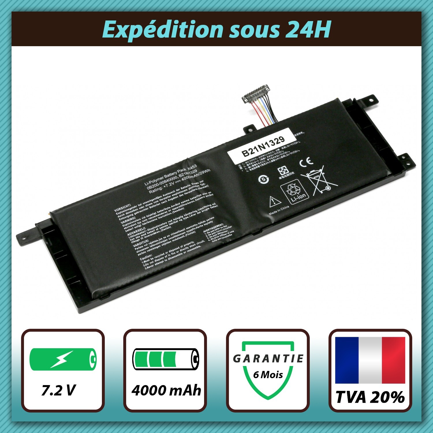 Batterie pour Asus R515MA-Bing offrant une autonomie prolongée de 4000mAh