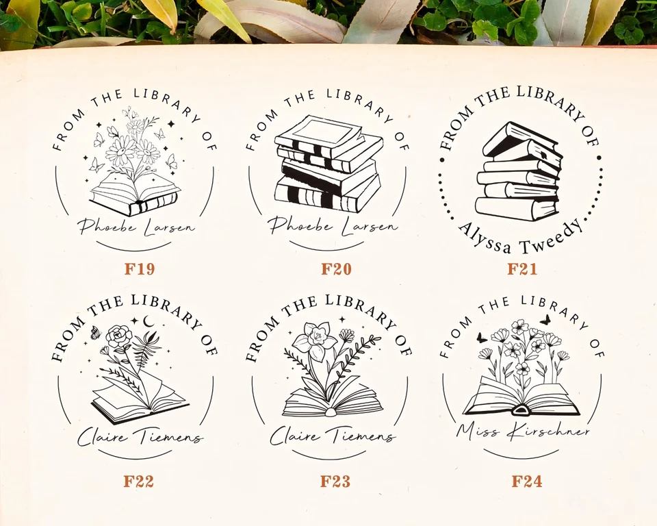 Logotipo personalizado estampado estampado acero estampado perfecto para bodas bibliotecas Foto 4 de 4