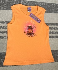 Bertie Bott Y2K 2000 Shirt tank top Large Orange Harry Potter Glitter Official