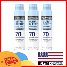 Dermatologist Recommended SPF 70 Sunscreen Spray, Oil-Free, Pack of 3, Unscented