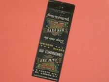 Bee Hive Candy Shops Matchbook Cover - Mt. Vernon, N.Y.   /  Fabulous!