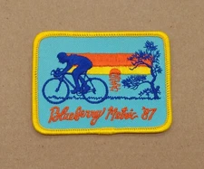 Vintage Old Bicycle Bike Patch Blueberry-Metric Ride Century  