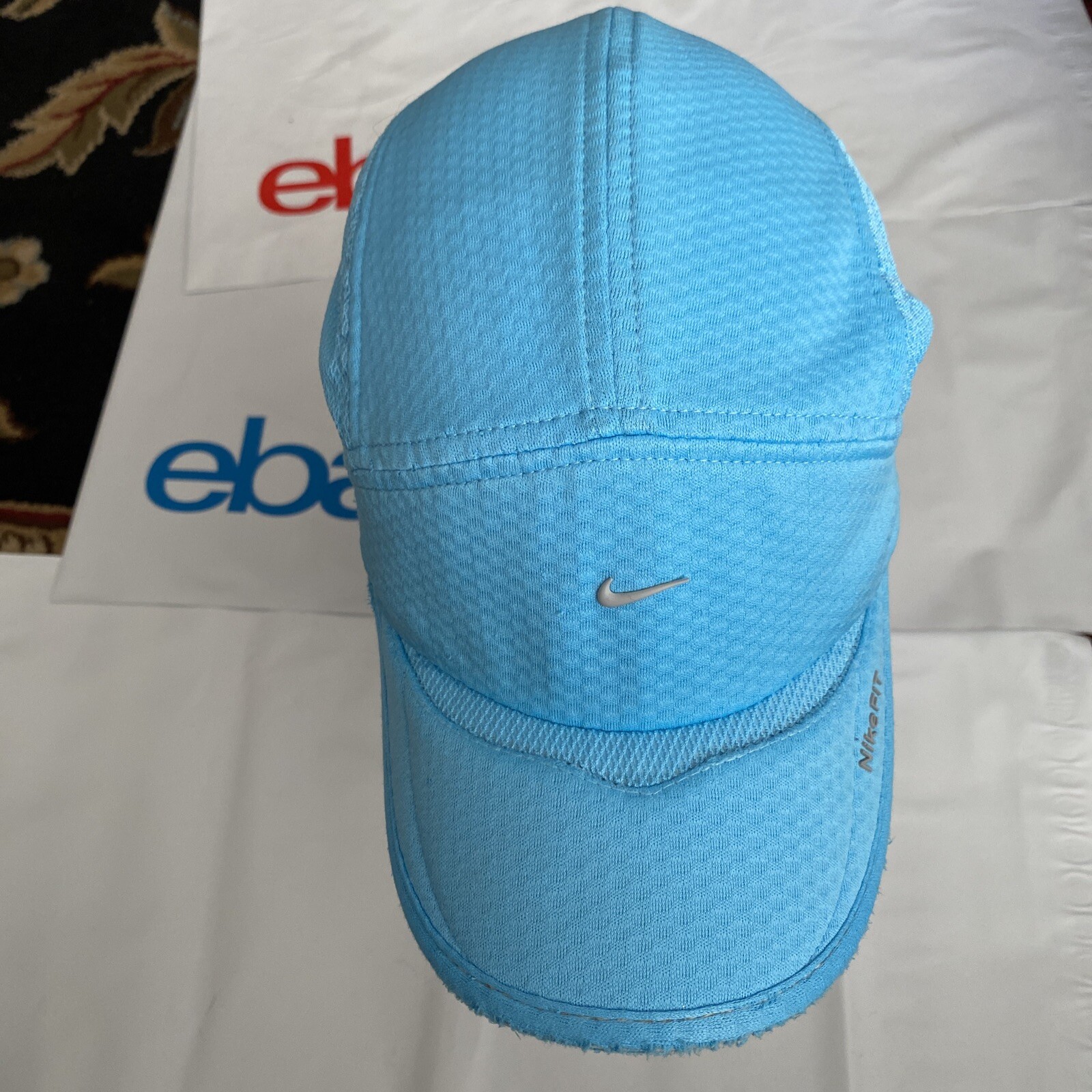 Vtg Nike Hat Womens Baby Blue Nike Fit Mesh 5 Panel Dri Fit Running Cycling Y2K