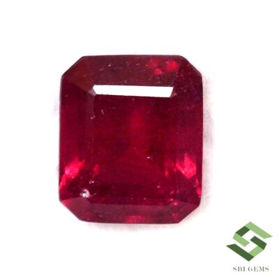 ❣️Ruby❣️╰(*´︶`*)╯♡（069。893） 12x10 mm Natural Ruby Octagon Cut 8.18 CTS Deep Red Faceted
