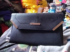Borsa pochette River Island grande nera, chiusura con bottoni