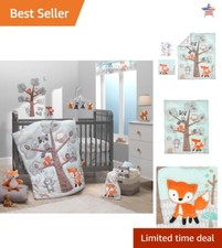 Woodland Friends 3-Piece Crib Bedding Set - Multicolor - Quilt, Fitted Sheet,...