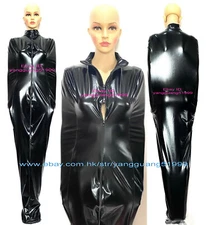 Black Shiny Metallic Mummy Suit Costumes Sleeping Bag internal Arm Sleeves F443