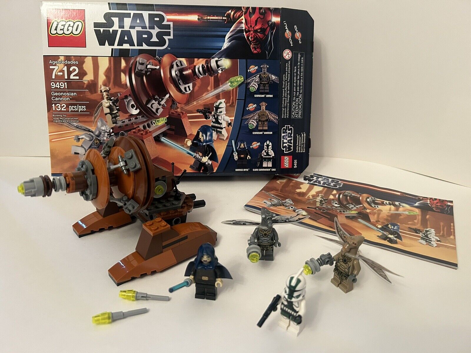 LEGO Star Wars: Geonosian Cannon (9491) 100% Complete Minifigs Instructions Box