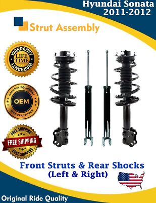 OE Front Struts & Rear Shocks For 2011-2012 Hyundai Sonata Lifetime Warranty