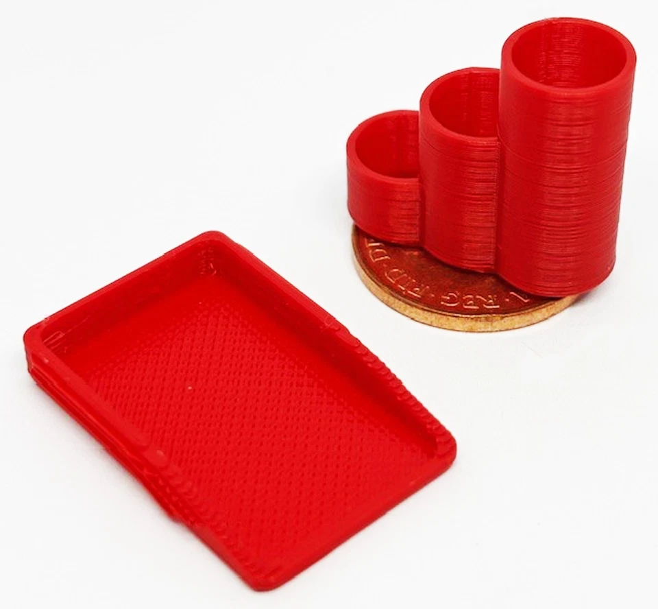 Dolls House Red Plastic Stationery Set Office Accessories 1:12 Scale tumdee - Image 1 of 4