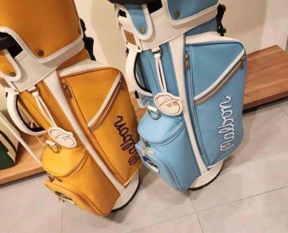 Malbon Golf Caddie Bag Yellow 2 with Hood Cover Outlet NEW Ships from