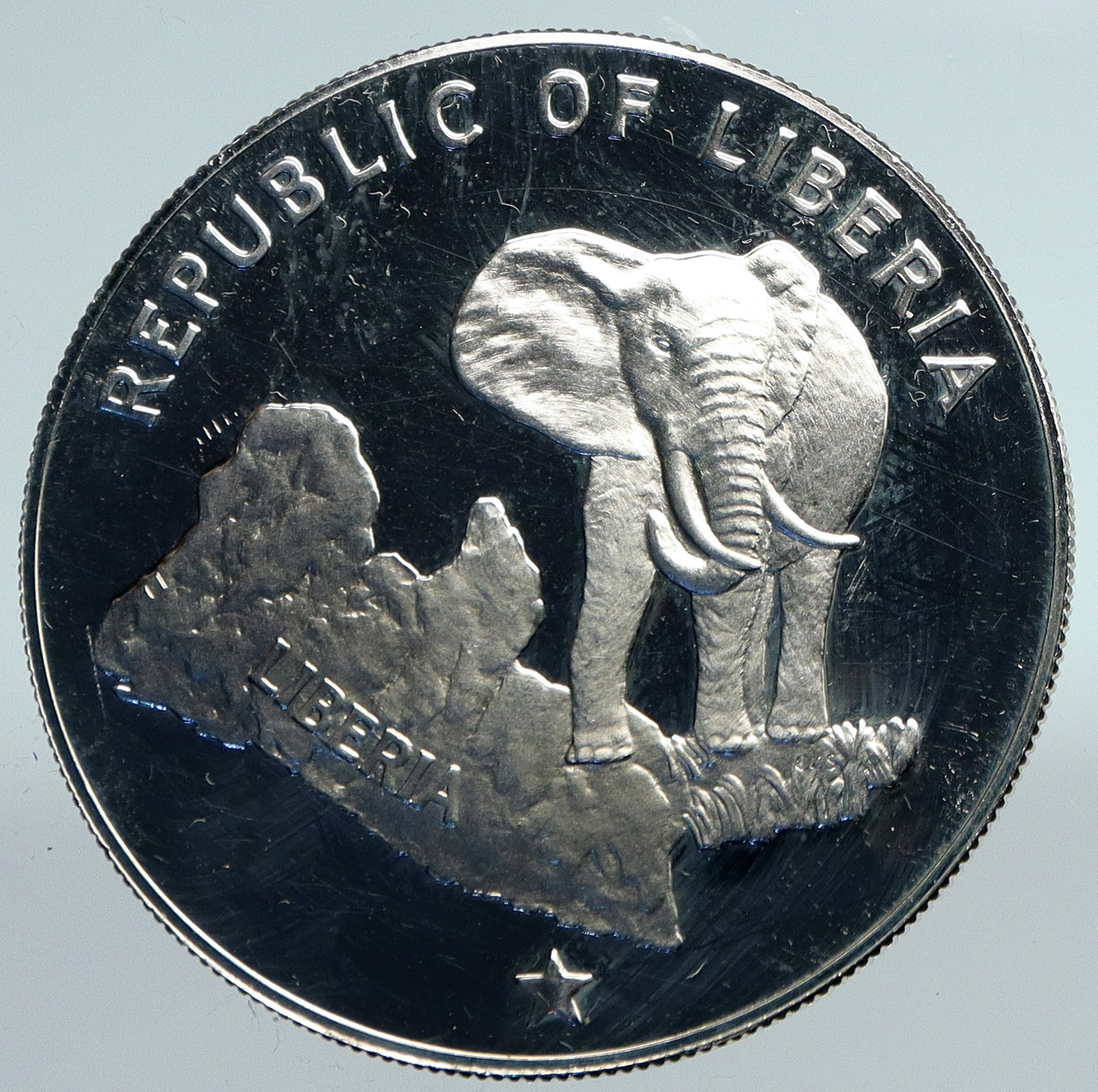 金貨 銀貨 アンティークコイン LIBERIA - Bull Elephant - Five Dolla #10637