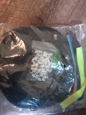 Black 100 Foot FT Ethernet Cable w/ Connectors Cable Clips NEW Cat6 Flat