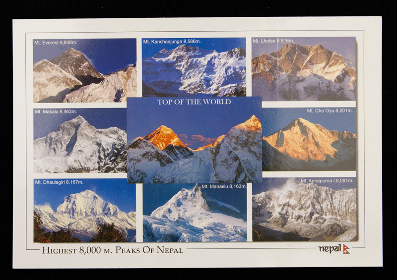 Tarjeta Postal Tops + De 8000 Metros Nepal Tibet Montañas Himalaya 1183