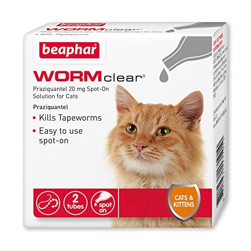 2 PACK BEAPHAR WORMCLEAR FOR CATS WORMING SOLUTION SPOT ON TREATMENT 2 TUBES - Image 3