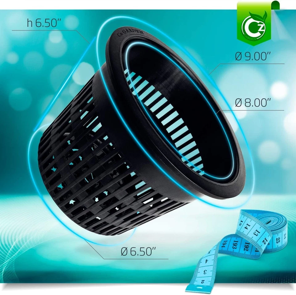 Macetas de red de 8" de alta resistencia para acuicultura - Paquete de 5 Foto 4 de 4