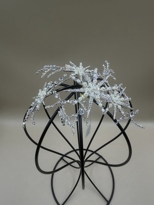 Bridal Crystal Pearl Star Hair Comb Wedding Headpiece Silver Rhinestone 7  New