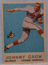 1959 Topps Johnny Crow Football Trading Card (#105)