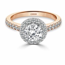 Lab-Created 1.80 Ct Round Cut VVS1 Diamond Wedding Ring 14K Rose Gold Finish