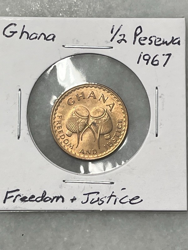 Ghana 1967 1/2 Pesewa Coin