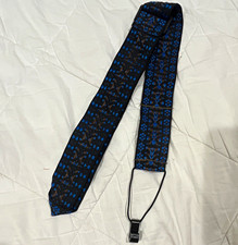 Adjustable Black/Blue Woven Nylon Camera Neck Strap, Universal Snap-On Mount