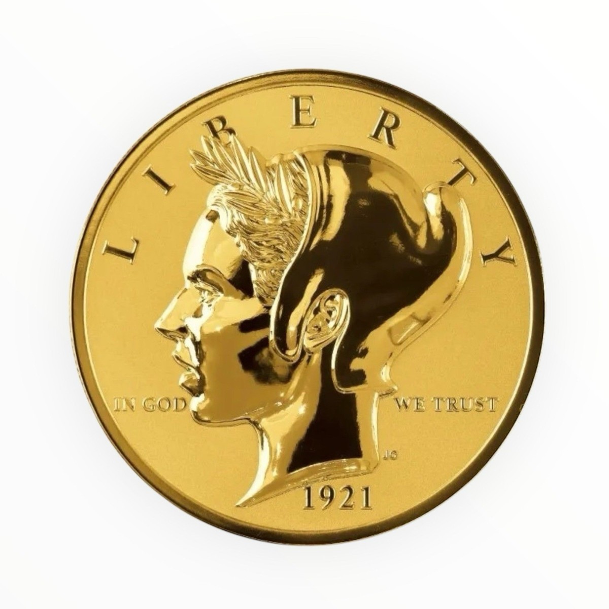 Smithsonian 1 oz Gold 1921 Weinman Peace Dollar UHR NGC PF70UC