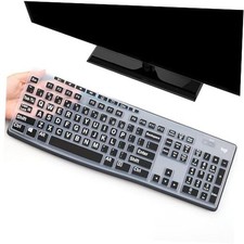 Keyboard Cover Skin Protector with Large Letters Fit Large Letters Black