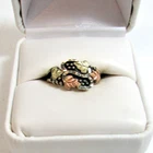 Vintage WM Wheeler Manufacturing Black Hills Gold & Silver Leaves Ring Sz 6