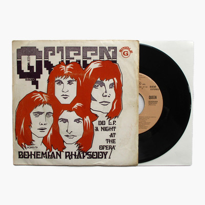 Queen 'Bohemian Rhapsody' Portugal 7'' Vinyl Single 1975 Portugese EMI Record