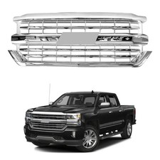 Front Bumper Upper Grille Grill Chrome Fit For Chevy Silverado 1500 2016-2018