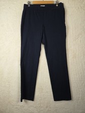 J Jill Essential Cotton Stretch Navy Ankle Pants Elastic Waist Zip Size 6