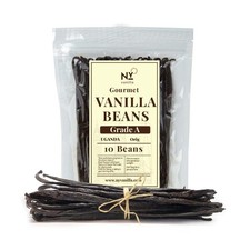 10 Vanilla Beans, Grade A Pods, Premium Whole 10 Beans