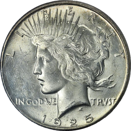 1925-S Peace Dollar ANACS MS63 Nice Eye Appeal Nice Strike