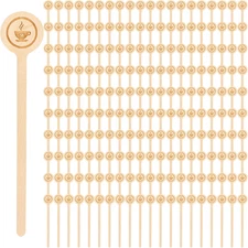 200 Pieces Wood Coffee Stirrers, 6 Inch Stir Sticks with round Ends, Disposable 