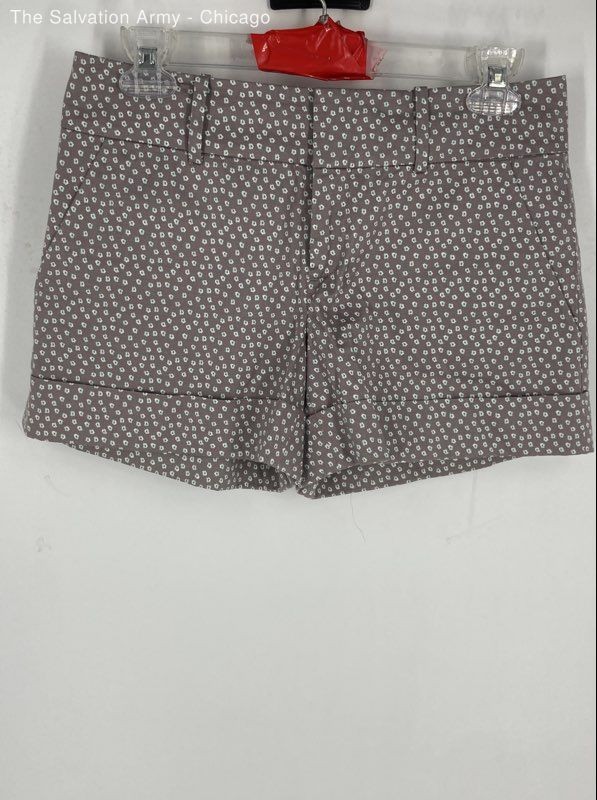 Club Monaco Womens Brown Floral Pockets Flat Front Bermuda Shorts Size 2