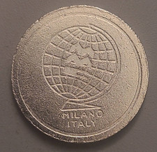 Vintage Milano Italy MMC M97 F Metal Slotted Token - Globe Design