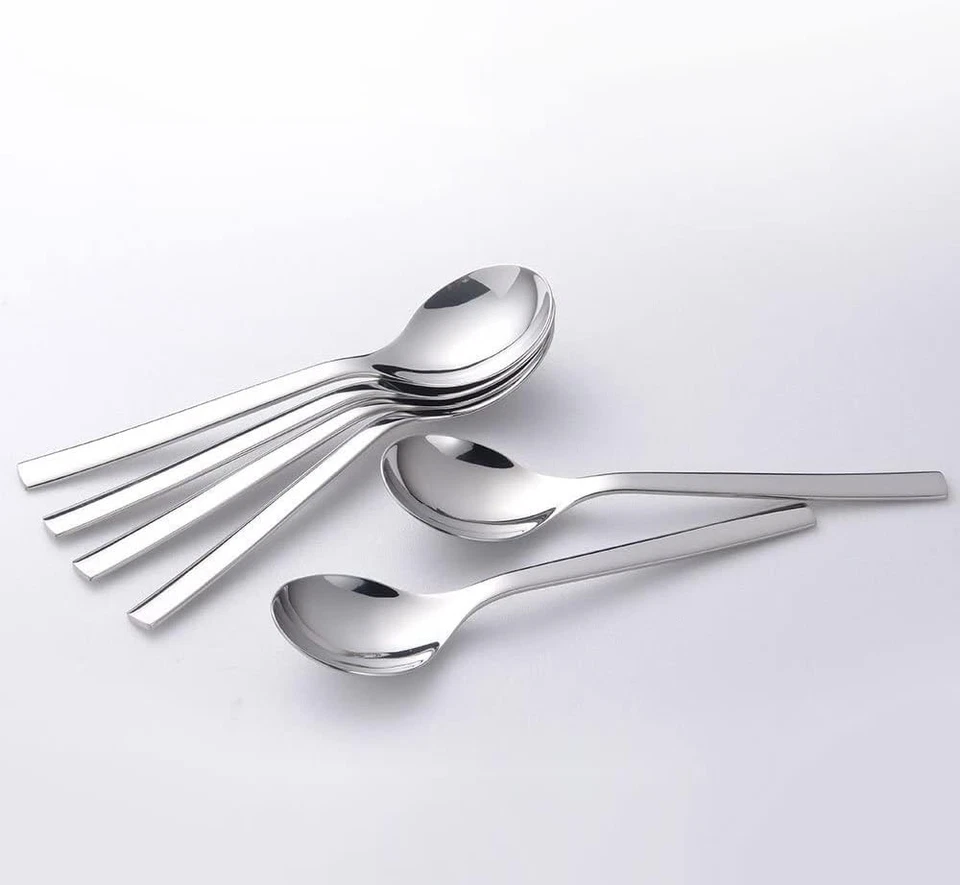 WMF Teaspoon Set 6-pcs. Nuova, Stainless Steel, Silver, 11.1 x 14.9 x 7.1 cm Sin - Immagine 2 di 4