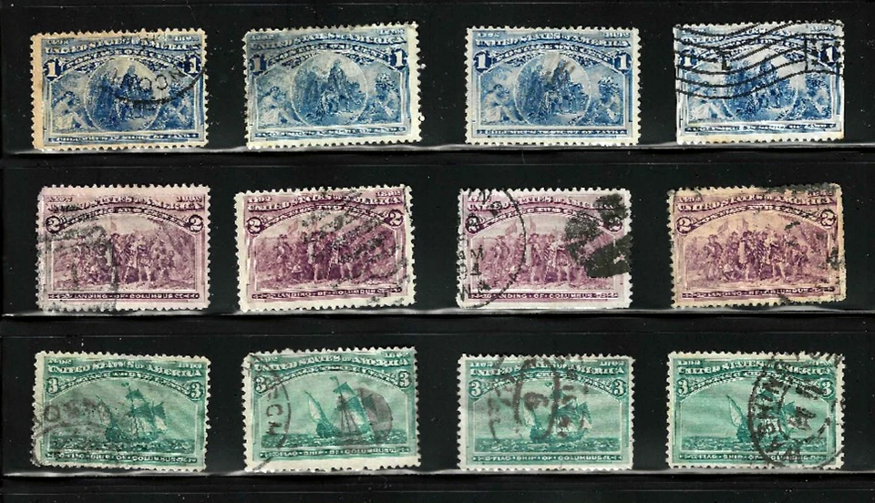 Sc #230 231 232 233 234 236 Collection  1-10 Cent Columbians 1893 $200 US 96B1 - Image 2 of 4