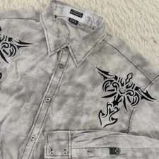 Roar Shirt Mens Sz 3XL Gray Camo Strength Refined Embroidered Western 