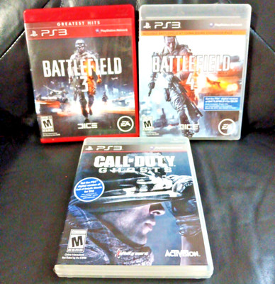 PS3 Battlefield 3, And 4, + Call Of Duty Ghosts, PlayStation 3 Games V.G.C.